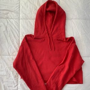 Cropped red Urban Outfitters Out From Under hoodie